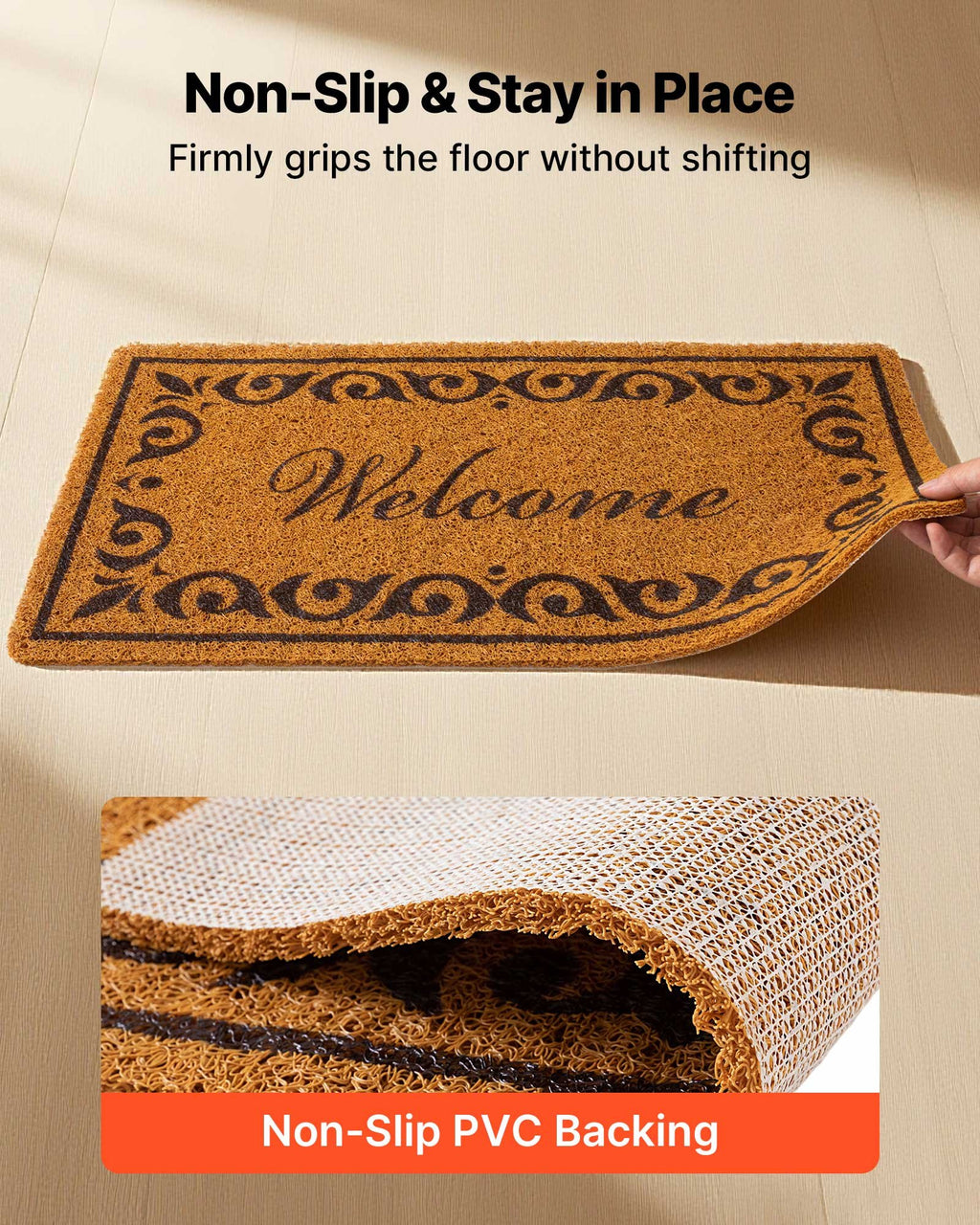 Welcome Doormat For Outdoor Entrance, 29.5" X 17" All-Weather Entryway Mat With Non-Slip Backing, Easy-to-Clean Front Door, Garage, Backyard, Patio