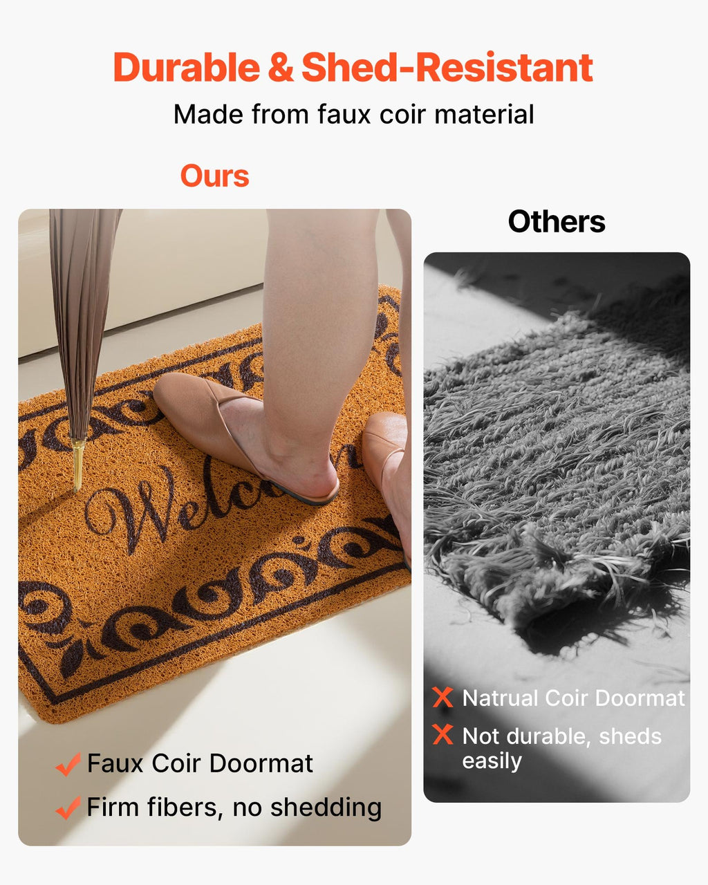 Welcome Doormat For Outdoor Entrance, 29.5" X 17" All-Weather Entryway Mat With Non-Slip Backing, Easy-to-Clean Front Door, Garage, Backyard, Patio